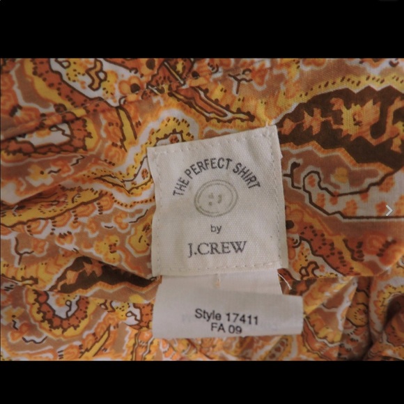 The Perfect Shirt by J. Crew Yellow Paisley - Picture 3 of 3